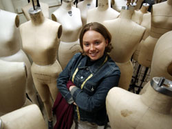 Student with dressmaker dummies