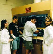 Wood Science students in lab