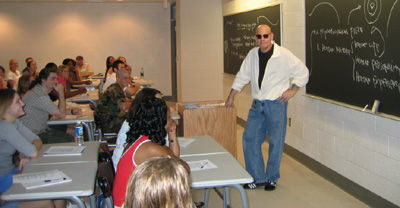 Professor teaching class
